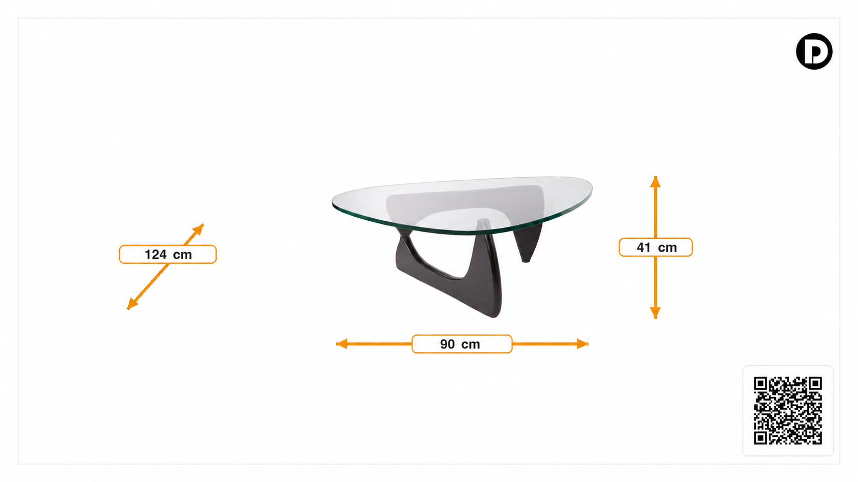 Mål for Salongbord Noguchi bord