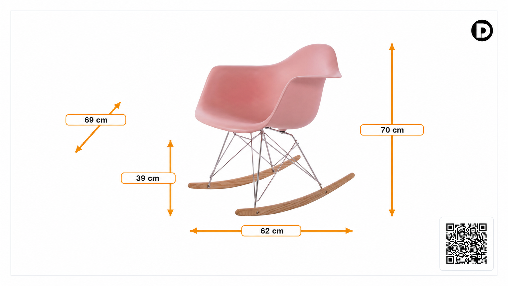 Dimensões de Cadeira de balanço RAR Chrome frame