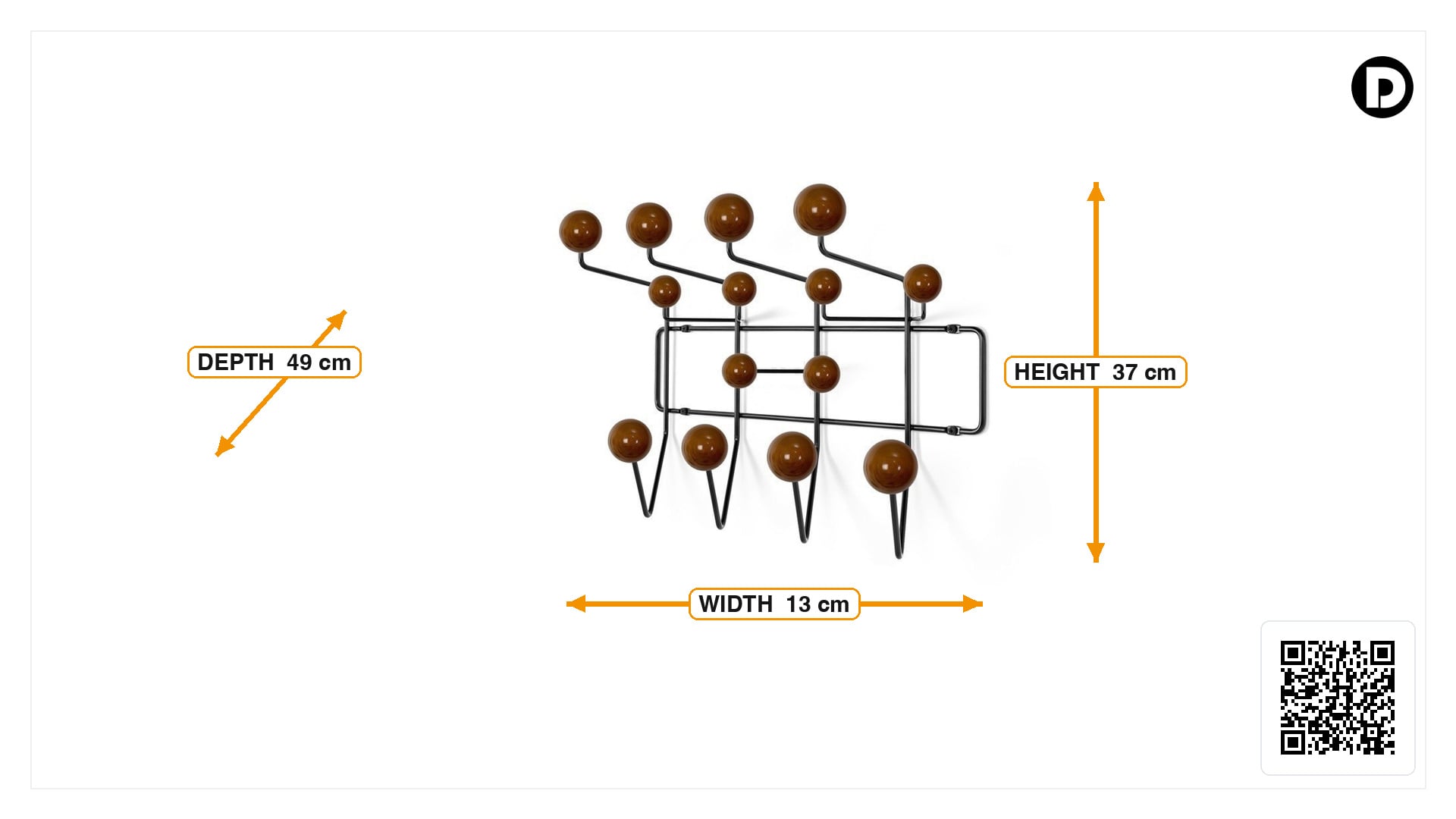 Dimensions de Cintre Accrocher tout noyer