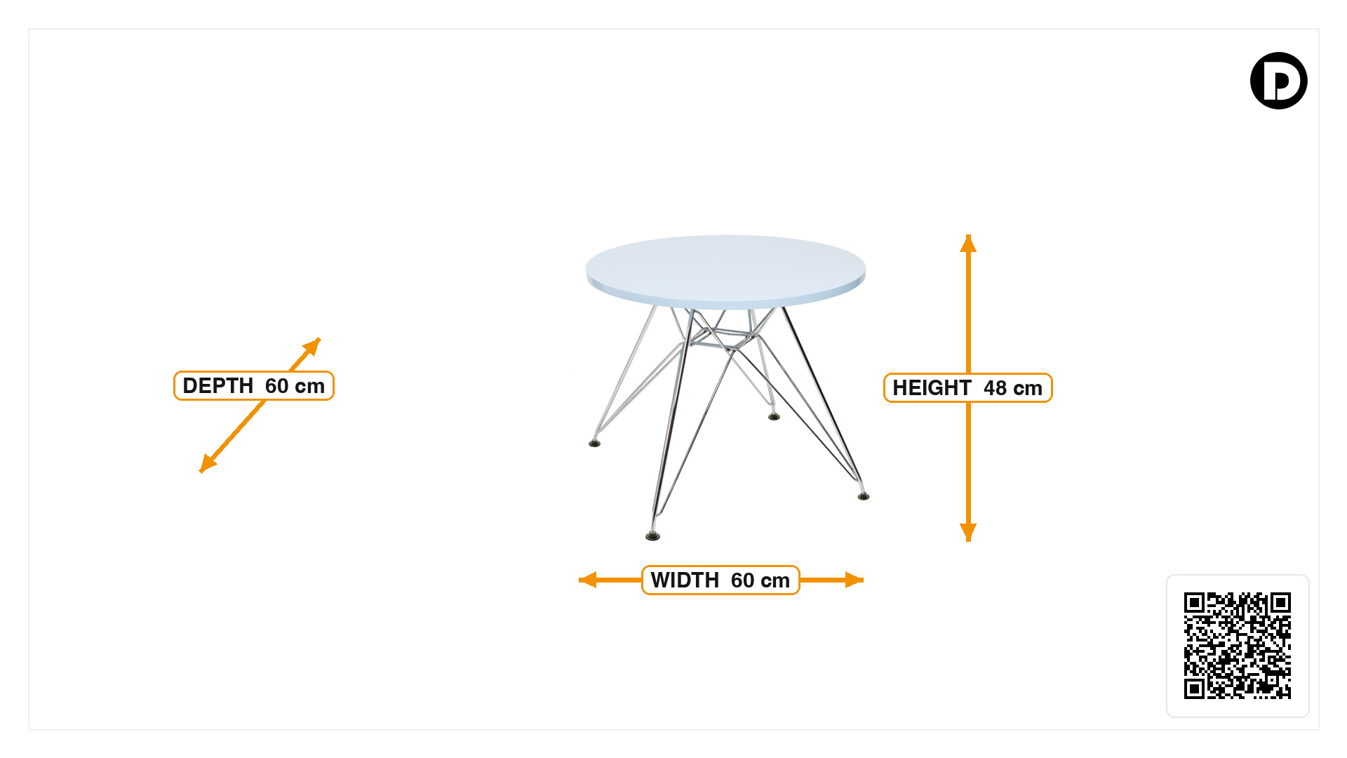 Product dimensions for Children's table CTR junior round