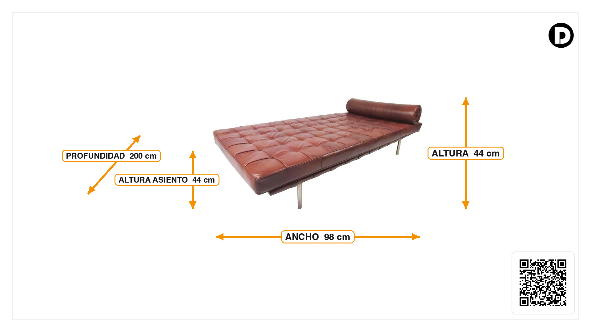 Dimensiones de Diván Barcelona Pavillion