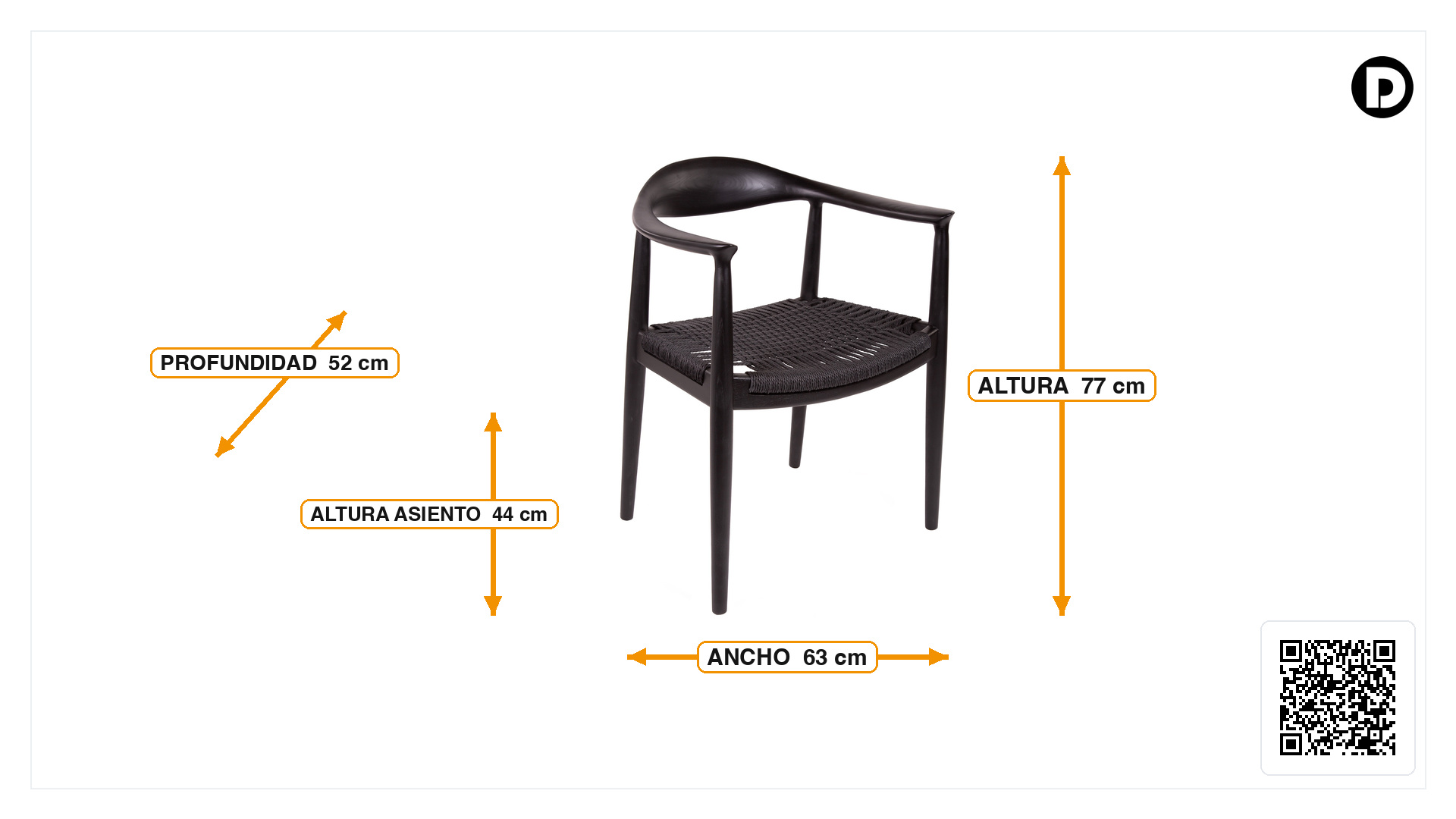 Dimensiones de Silla de comedor kennedy chair