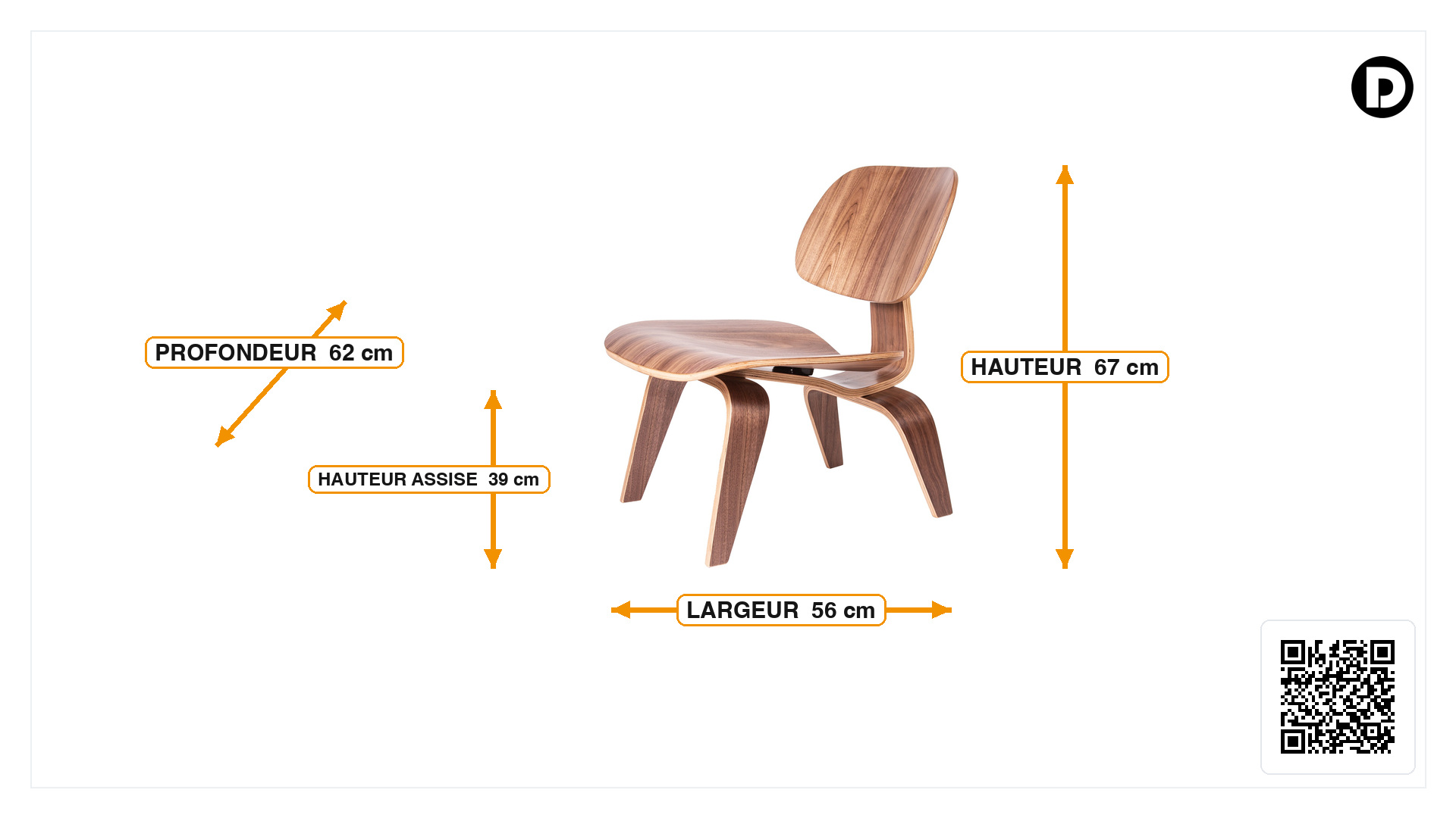 Dimensions de Fauteuil LCW