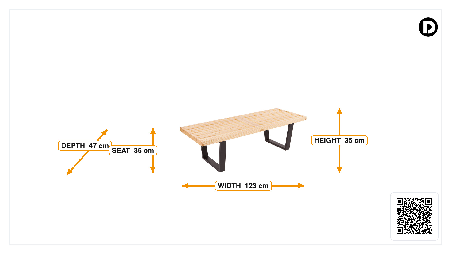 Product dimensions for Bench Nelson Bench