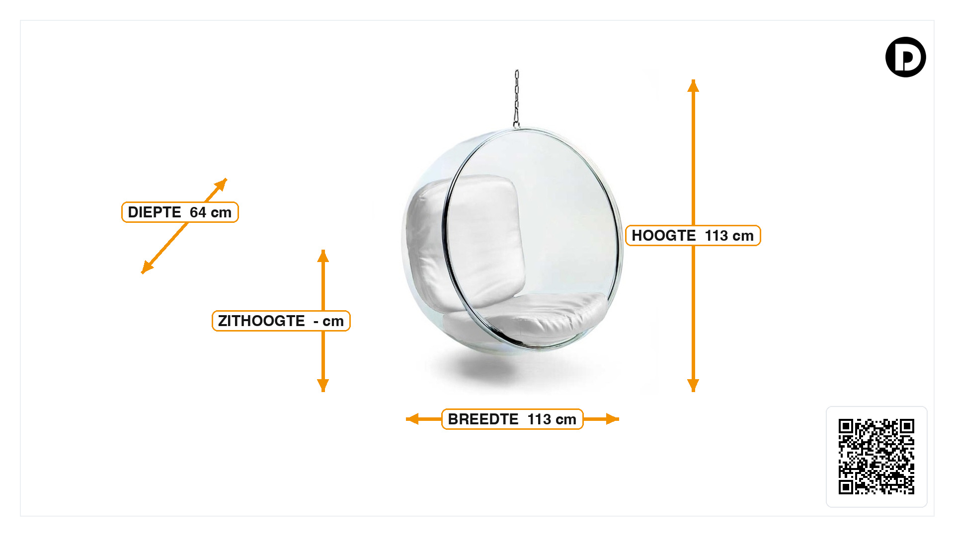 Afmetingen van Lounge stoel Bubble chair
