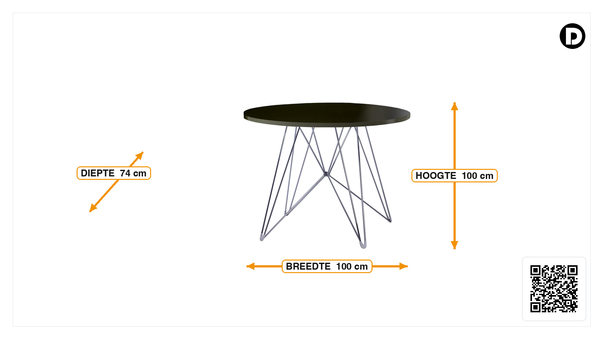 Afmetingen van Eettafel CTR