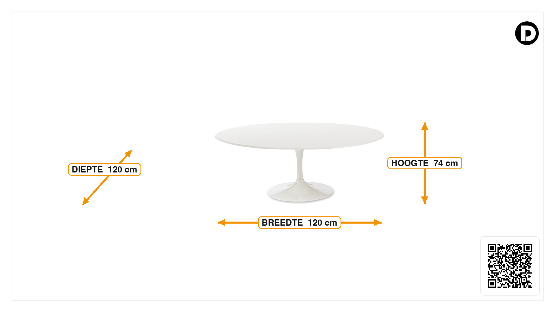Afmetingen van Eettafel Tulip Table Oval