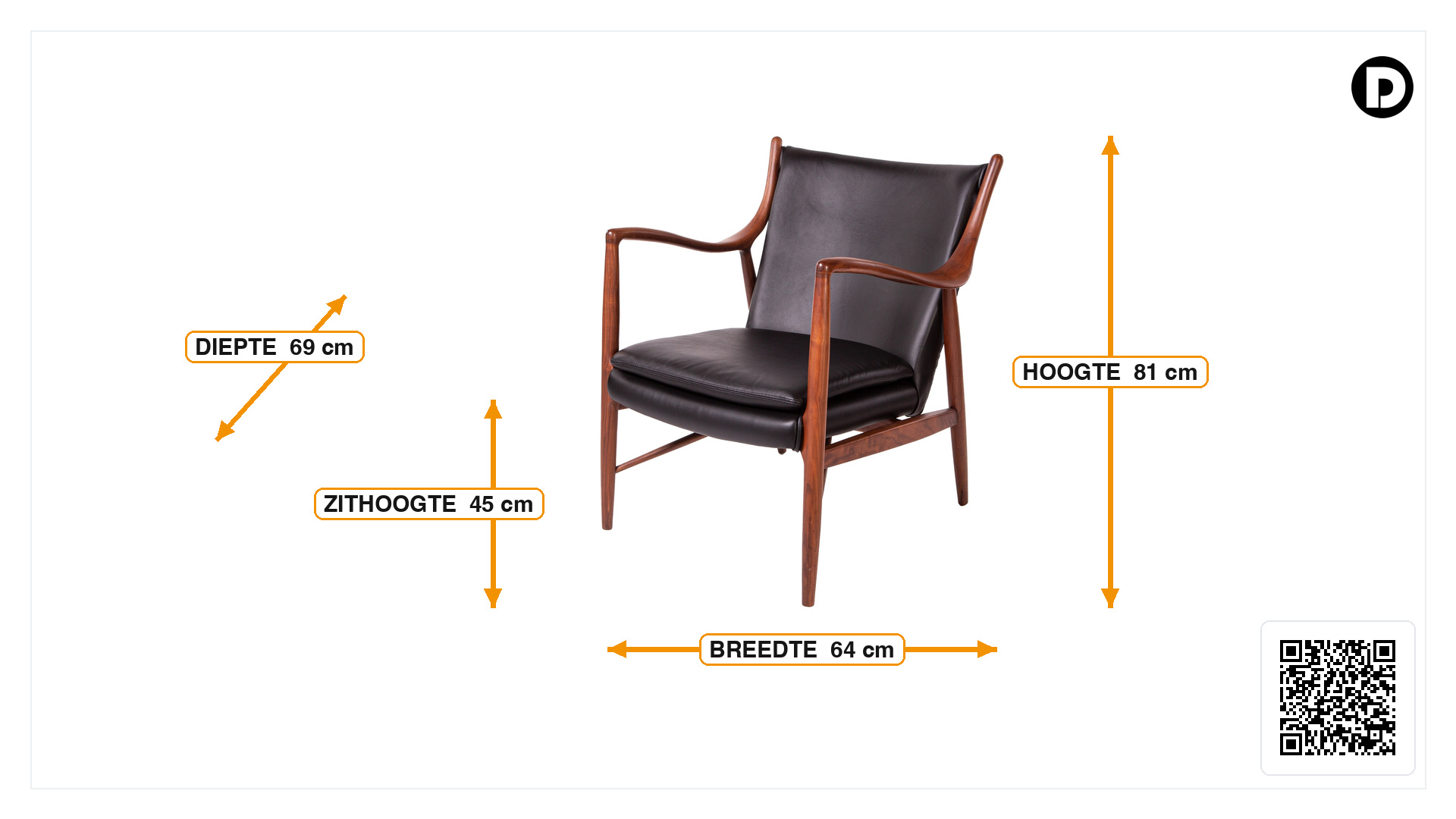 Afmetingen van Lounge stoel 45 stoel