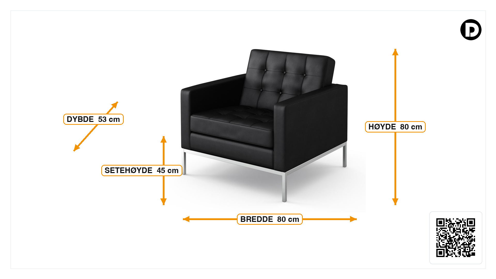 Mål for Lounge stol Florence