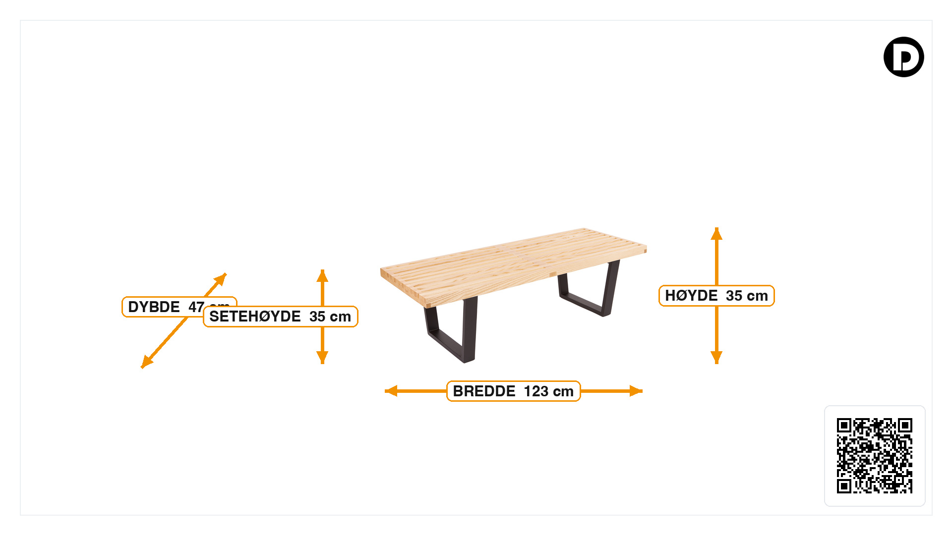 Mål for Benk Nelson Bench