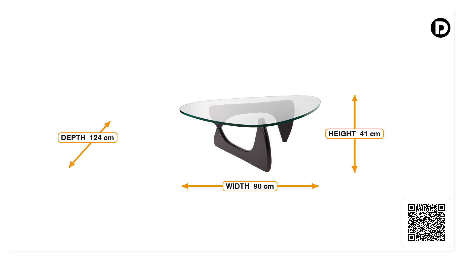 Product dimensions for Coffee table Noguchi table