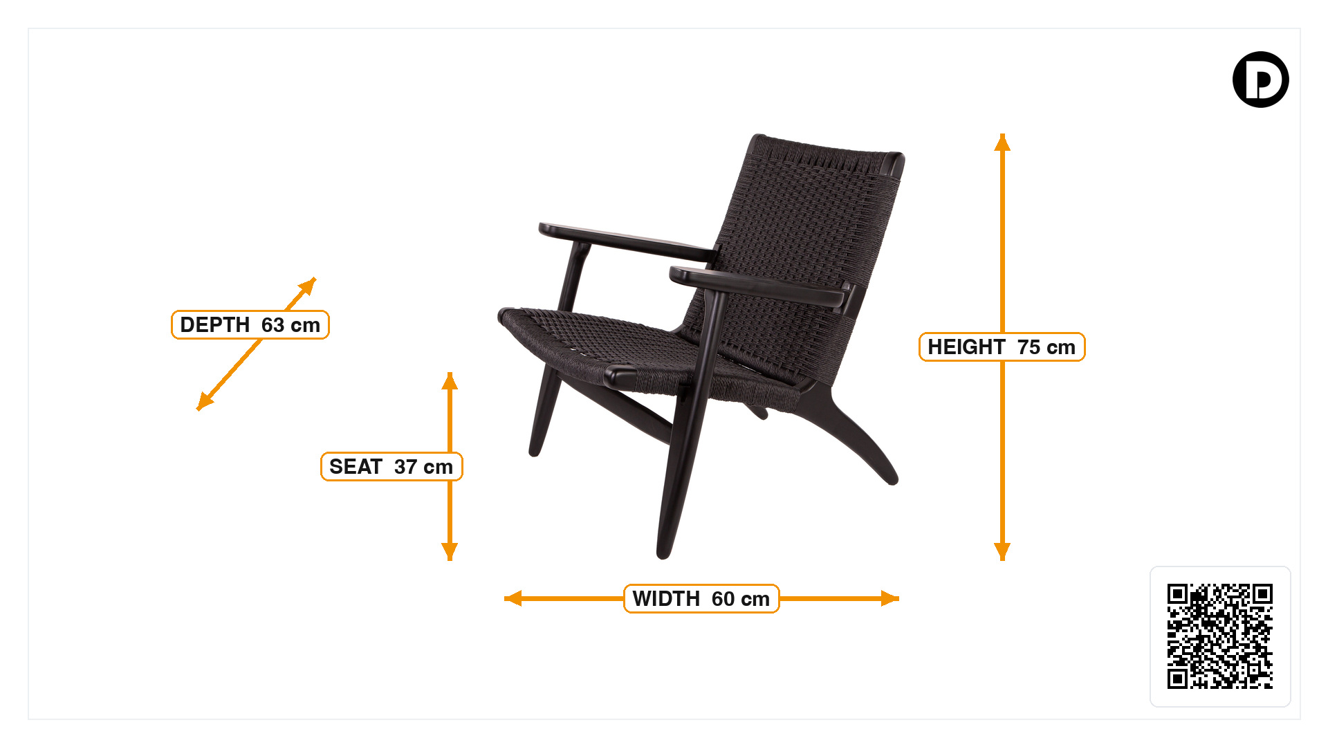 Product dimensions for Lounge chair Easy Chair