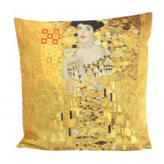 housse de coussin Klimt-Portrait-Adele hors remplissage multicolore logo