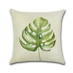 cushion cover Green Leaf excluding filling multicolor logo