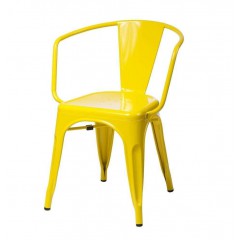 dining chair Tolix style outdoor chair glossy yellow logo