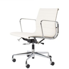 chaise de bureau EA117 cuir blanc logo