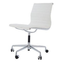 krzesło konferencyjne EA105 Skóra na kółkach bez podłokietnika logo