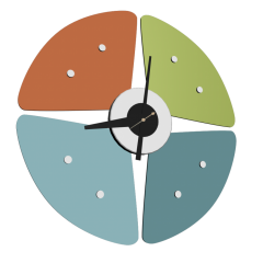 wandklok Petal Clock veelkleurig logo
