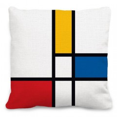 cushion cover Mondriaan excluding filling multicolor logo
