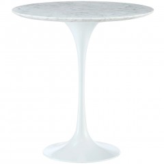 tavolino Tabella del tulipano 50 centimetri Piano in marmo bianco bianco Base logo