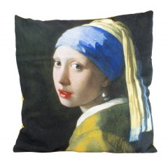 cushion cover Vermeer-girl with the pearl excluding filling multicolor logo