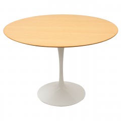 dining table Tulip Table 120cm Top oak Base white logo