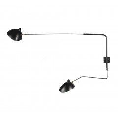 wandlamp Contemporary 2-arm zwart logo