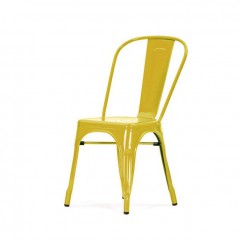 Terrasstoel Tolix style terrasstoel stapelbare stoel geel logo