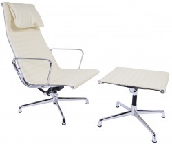 Eames EA124-EA125 Krzesło pokładowe z taboretem