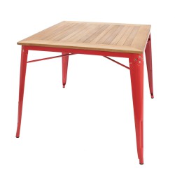 Xavier Pauchard Tolix square dining table red