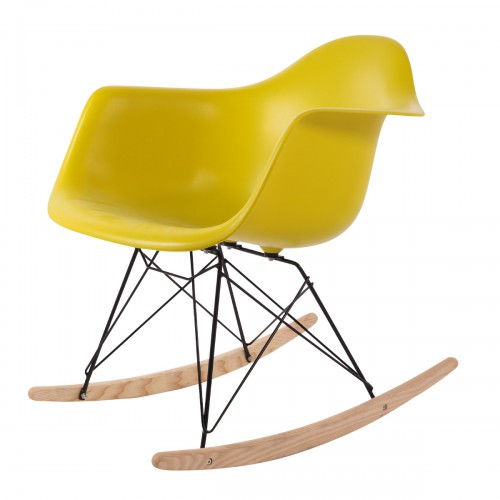 Eames rocking chair RAR Black Base PP mustard