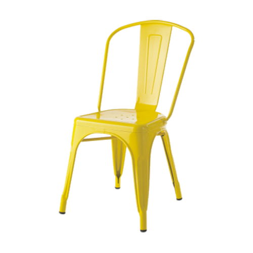 Xavier Pauchard Tolix terrace chair no armrests glossy yellow