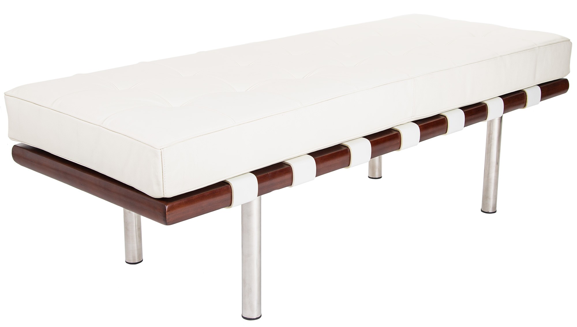 Ludwig Mies Vd Rohe Bench Barcelona, White Leather Bench