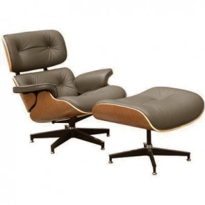 Charles Eames EA670 Lounge stoel met Hocker
