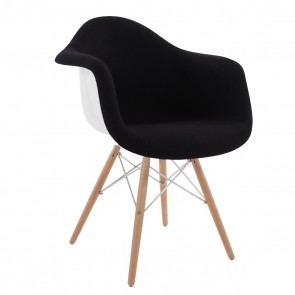 Miller DA-wood fibreglass upholstered black