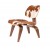 Miller lounge chair LCW brown Ponyskin walnut frame