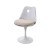 Saarinen Tulip chair white no arms cushion beige