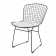Bertoia dining chair black frame white cushion