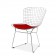 Bertoia dining chair red cushion