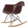 Eames schommelstoel RAR zwart frame PP bruin