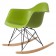 Eames schommelstoel RAR zwart frame PP groen