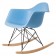 Eames schommelstoel RAR zwart frame PP lichtblauw