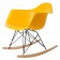 Eames schommelstoel RAR zwart frame PP geel
