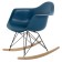 Eames schommelstoel RAR zwart frame PP oceaanblauw