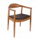Hans Wegner Kennedy dining chair walnut black leather seat
