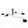 Contemporary hanglamp 6 armen zwart