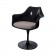 Saarinen Tulip chair black with armrests cushion beige