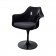 Saarinen Tulip chair black with armrests cushion grey