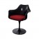 Saarinen Tulip chair black with armrests cushion red