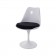 Saarinen Tulip chair white no arms cushion black